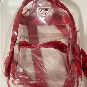 GUESS Clear Red Backpack